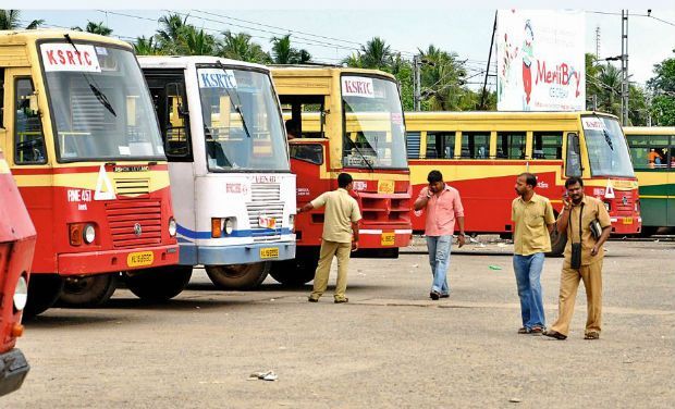 ksrtc-bus-strike-in-trivandrum