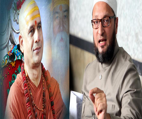 every-person-takes-birth-as-a-hindu-says-mahant-sadanand-saraswati-and-every-indian-is-born-a-muslim-says-politician-asaduddin-owaisi