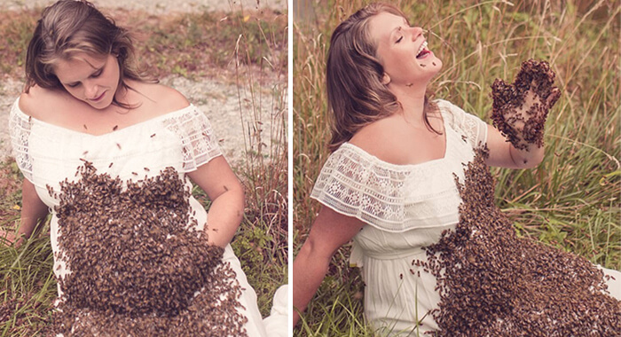 pregnant-woman-photo-shoot-with-honey-bees